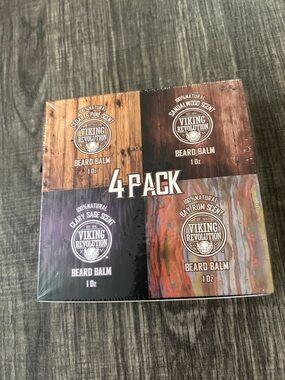 Viking Revolution 4-Pack Beard Balm Set - new/sealed